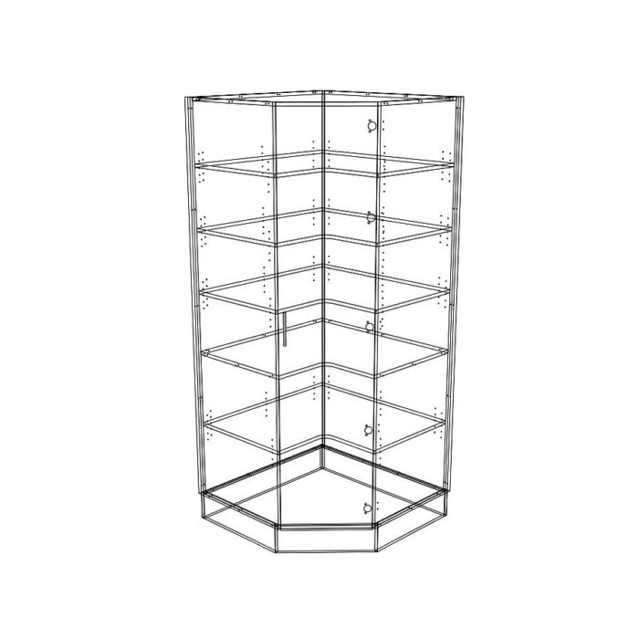 Tall Corner 45 Face &#8211; L Shape Shelf image